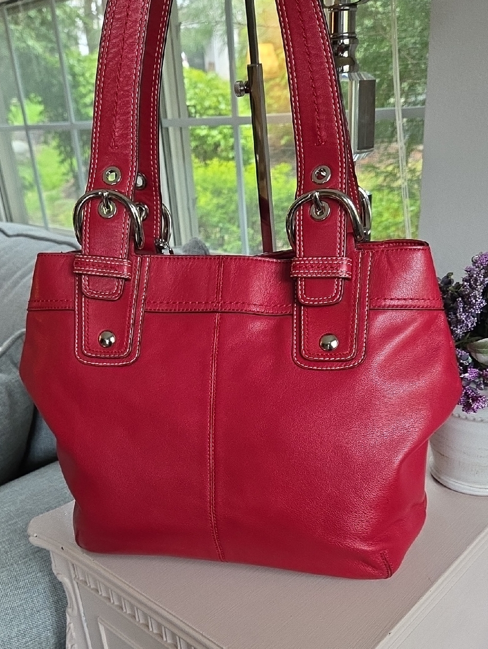 COACH Red Medium SOHO Pleated Leather Shoulder Bag 2006 - Picture 8 of 15